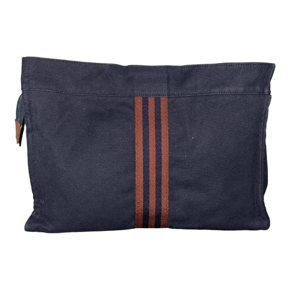 HERMES Fourre Tout Clutch Bag Blue Cotton. - Picture 1 of 16